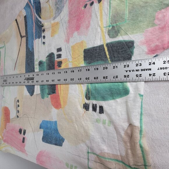 Jess & Jane Women Abstract Print Dolman Sleeve Tunic Top Large Multicolor Casual - Picture 7 of 8